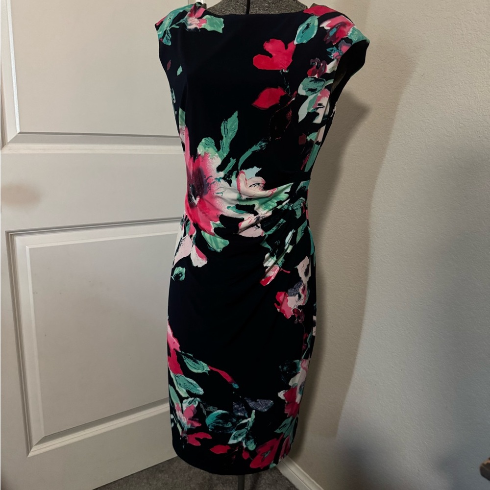 Floral Print Navy Dress Ralph Lauren